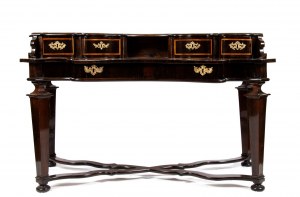 Italský dřevěný intarzovaný psací stůl San Filippo