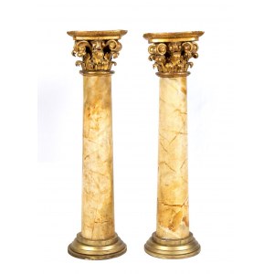 Pair of gilded wooden columns Luigi XVI- Italy