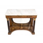 Tuscan Empire walnut console table with mirror - Italy