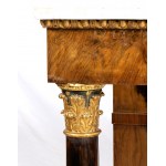 Tuscan Empire walnut console table with mirror - Italy