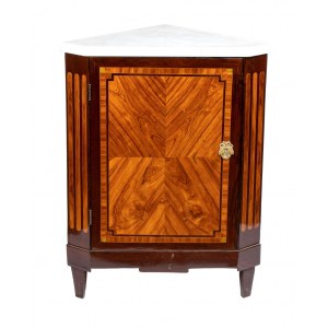 Louis XVI French corner cabinet with marble