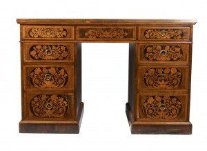 Bureau central en marqueterie anglaise