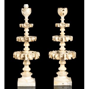 Pair of Italian alabaster lamps