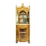 Pair of venete gilded corner cabinets