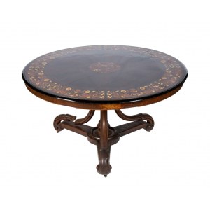 English Victorian inlaid round table