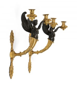 Pair of French empire wall applique