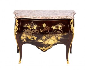 Francuska komoda malowana i lakierowana w stylu chinoiserie