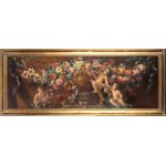 Garland of flowers and cherubs