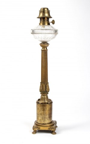 Karl Rudolf Ditmar, Karl Rudolf Ditmar Lampe à huile autrichienne en bronze signé et doré