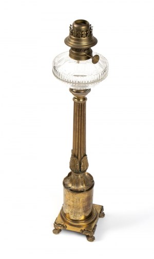 Karl Rudolf Ditmar, Karl Rudolf Ditmar lampada a olio austriaca in bronzo dorato firmata