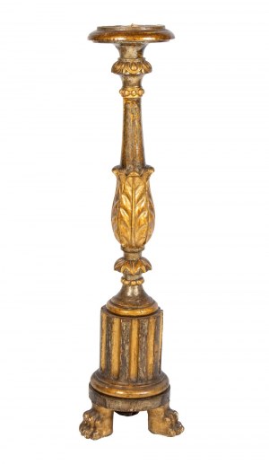 Italian gilded wooden torcher