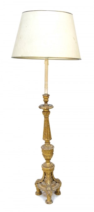 Italian gilded wooden torcher