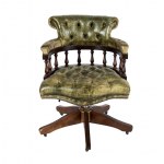French bureau plate with Chesterfield armchair