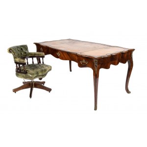 French bureau plate with Chesterfield armchair