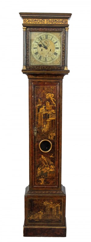 Horloge de grand-père en chinoiserie de style géorgien anglais