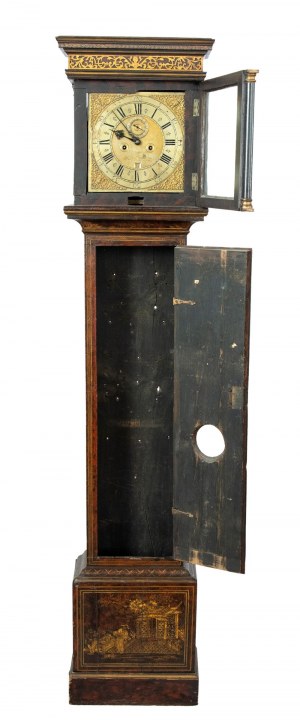 English Georgian chinoiserie grandfather's clock