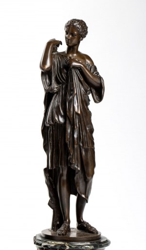 Barbedienne Ferdinand, Barbedienne Ferdinand 1810-1892 Triptyque français avec horloge de cheminée en bronze