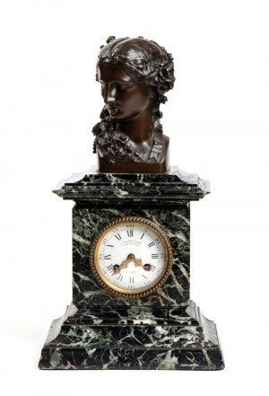 Victor Paillard, Victor Paillard 1805-1886 Francuski zegar kominkowy z brązu i marmuru