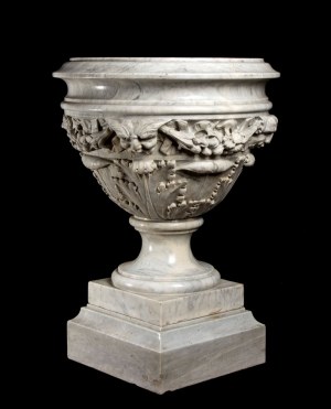 Italian carved marble vase