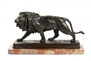 Louis Vidal, Louis Vidal 1831-1892 Scultura in bronzo raffigurante un leone