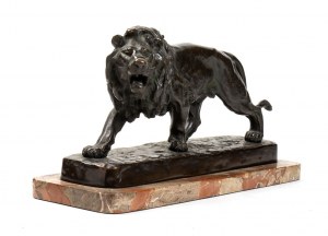 Louis Vidal, Louis Vidal 1831-1892 Bronze sculpture depicting a lion