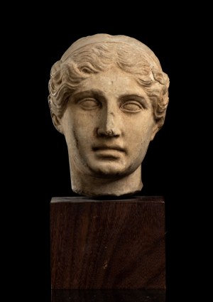 Stone head in Roman style