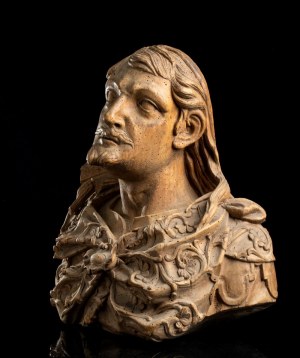 FRench wooden bust depicting Jean de Rotrou (?)