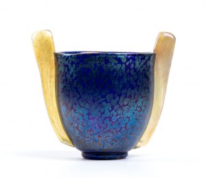 Loetz, Vase en verre irisé autrichien avec deux anses