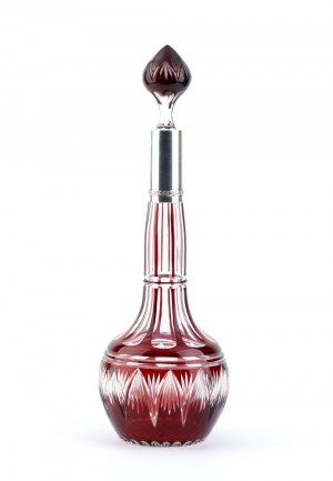 Bohemia crystal and silver bottle