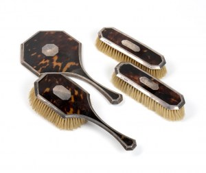 Solomon Blanckensee & Son Ltd, Solomon Blanckensee & Son Ltd English sterling silver and tortoiseshell toilet set