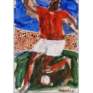 MONTANARINI LUIGI Florence 1906 - Rome 1998 "Study for a soccer game," MONTANARINI LUIGI Florence 1906 - Rome 1998 "Study for a soccer game."