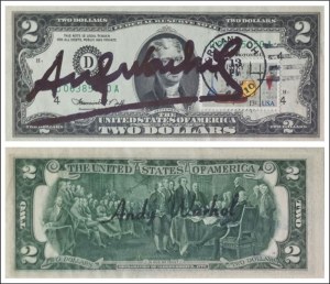 WARHOL ANDY Pittsburgh 1928 - New York 1987 "2 Dollars - D06385050A", WARHOL ANDY Pittsburgh 1928 - New York 1987 "2 Dollars - D06385050A"