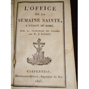 1823. L'OFFICE DE LA SEMAINE SAINTE à l'usage de Rome (…).