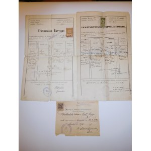 1910-1924. ZBIÓR 3 DOKUMENTÓW ZE LWOWA - ŚWIADECTWO CHRZTU I MAŁŻEŃSTWA