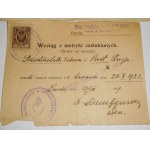 1910-1924. ZBIÓR 3 DOKUMENTÓW ZE LWOWA - ŚWIADECTWO CHRZTU I MAŁŻEŃSTWA