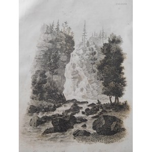 1835. [WODOSPAD PASIECZNO - GORGANY] CHODŹKO Leonard, Cascade de Pasieczno dans les Karpate