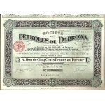1920-1925 [DĄBROWA-DROHOBYCZ KOPALNIE ROPY] SOCIETE DES PETROLES DE DABROWA - ZBORNÍK 3 poľsko-francúzskych akcií ropného priemyslu DĄBROWA.