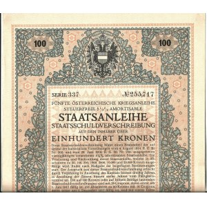 1916. FIFTH 5.5% AUSTRIAN WAR LOAN. STO CORON.