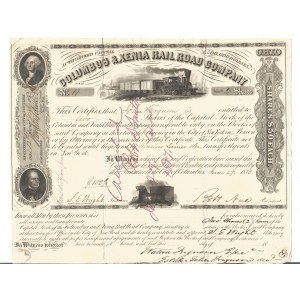 1853. COLUMBUS AND XENIA RAIL ROAD COMPANY. 100 USD.