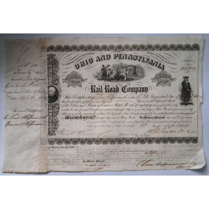 1854. OHIO AND PENNSYLVANIA RAILROAD COMPANY. 1000 USD