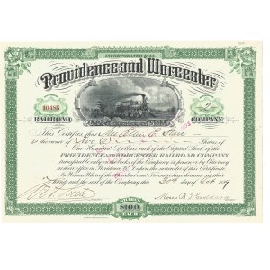 1889. PROVIDENCE AND WORCESTER RAILROAD COMPANY. 200 USD.