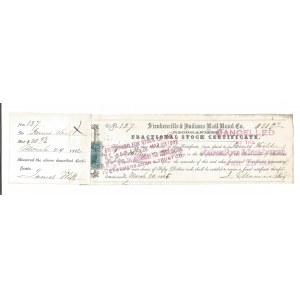 1866. STEUBENVILLE AND INDIANA RAIL ROAD COMPANY. $30.
