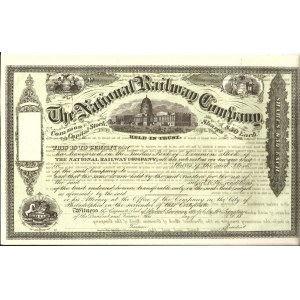 Ca 1869. NATIONAL RAILWAY COMPANY. SPECIMEN.