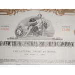 1955. COLLECTION OF 2 SHARES OF NEW YORK CENTRAL RAILROAD COMPANY STOCK. $50 AND $100.