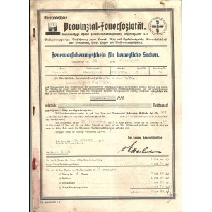 1938. [UBEZPIECZENIA - GÓRNOŚLĄSKIE PROWINCJONALNE TOWARZYSTWO UBZPIECZENIA OD OGNIA - RACIBÓRZ - ŁĄCZNIK - PRUDNIK]. Oberslesische Provinzial Feuersozietat (…).