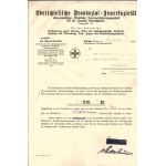 1938. [UBEZPIECZENIA - GÓRNOŚLĄSKIE PROWINCJONALNE TOWARZYSTWO UBZPIECZENIA OD OGNIA - RACIBÓRZ - ŁĄCZNIK - PRUDNIK]. Oberslesische Provinzial Feuersozietat (…).