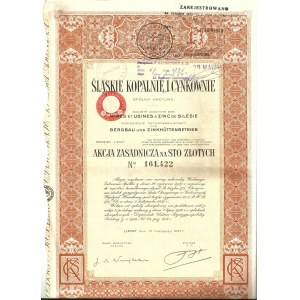1937 [CONSUL LEON REMBISZEWSKI] SILESIAN LIPINA MINES AND ZINC WORKS. 100 ZŁ.