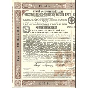 1887 [DĘBLIN - RADOM - KIELCE - OLKUSZ - SŁAWKÓW - DĄBROWA GÓRNICZA]. DIE GESELLSCHAFT DER EISENSTRASSE IWANGRODZKO-DĄBROWA.