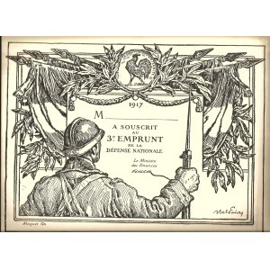 1917 [I WORLD WAR FRANCE DEFENSE LOAN] EMPRUNT DE LA DEFENSE NATIONALE.