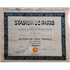 1923. [STADION W PARYŻU] STADIUM DE PARIS. 100 FRANKÓW.